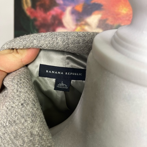 Banana Republic Women’s Gray Wool Career Lightweight Jacket Sz L Winter Business - Picture 5 of 8